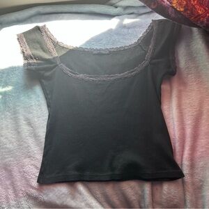 brandy melville eden top charcoal and purple colorway